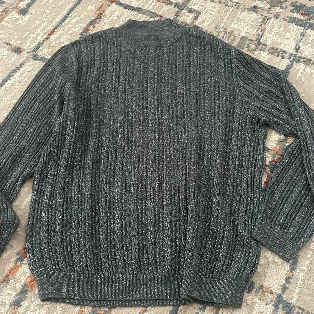 ASOS GREEN AND SILVER SWEATER TANK SIZE 2XL